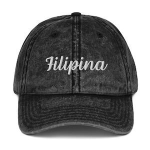 Filipina Embroidered Vintage Filipino Cotton Twill Cap, Filipino Cap, Filipina Cap, Philippines Cap, Filipino Hat