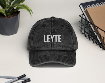 Leyte Embroidered Vintage Cotton Twill Cap, Filipino Hat, Philippines Hat, Filipino Embroidered Hat, Filipino Cap, Pinoy Hat, Pinay