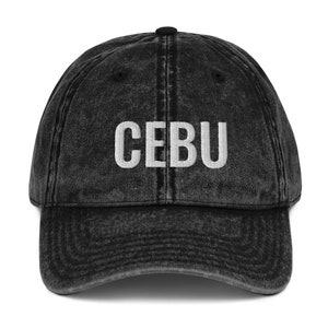 Cebu Embroidered Vintage Cotton Twill Cap, Filipino Hat, Philippines Hat, Filipino Embroidered Hat, Filipino Cap, Pinoy Hat, Pinay