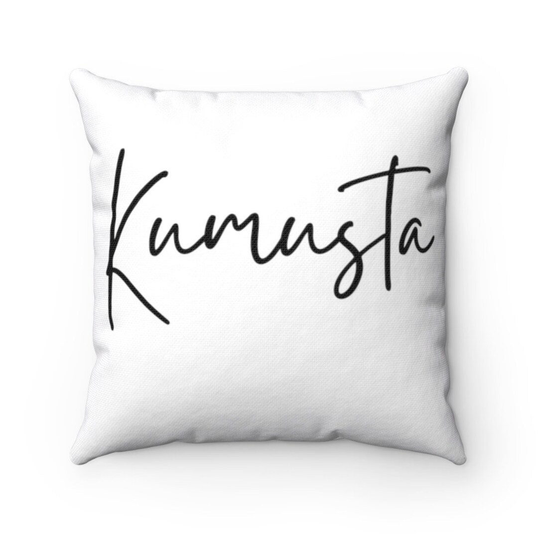 Kumusta Filipino Square Throw Pillow, Filipino Home Decor, Filipino