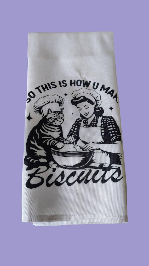 Kitchen Towel -  Making Biscuits - Cat