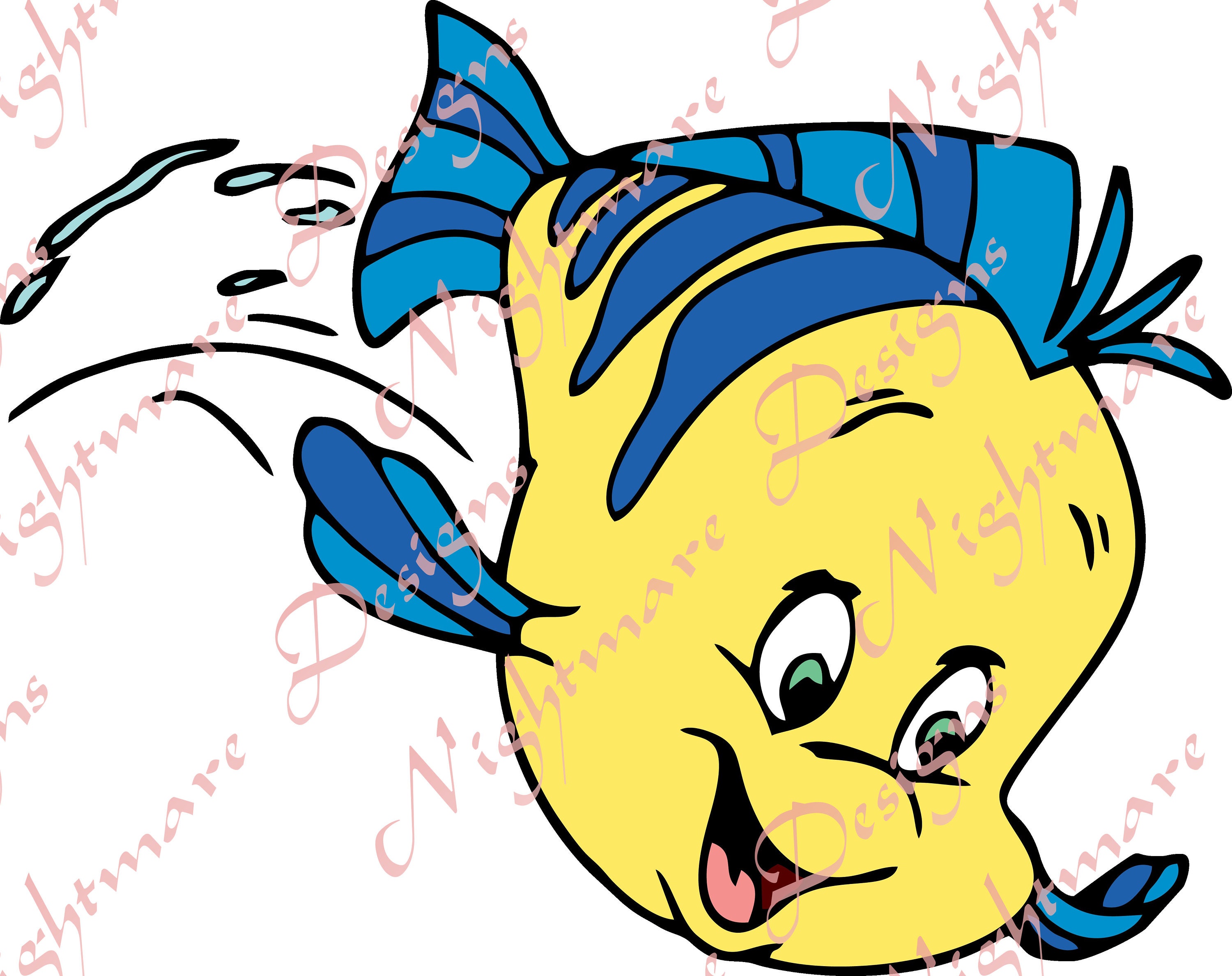 The Little Mermaid Flounder Fish Disney Movie Svg PNG JPG Etsy Hong Kong