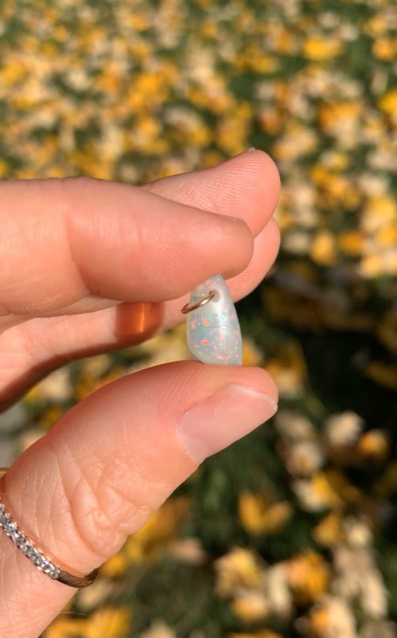Opal white Australia pendant
