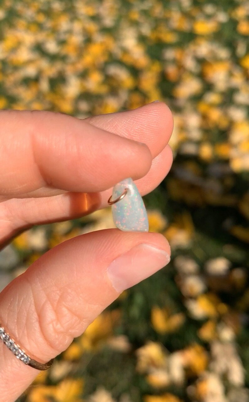 Opal white Australia pendant