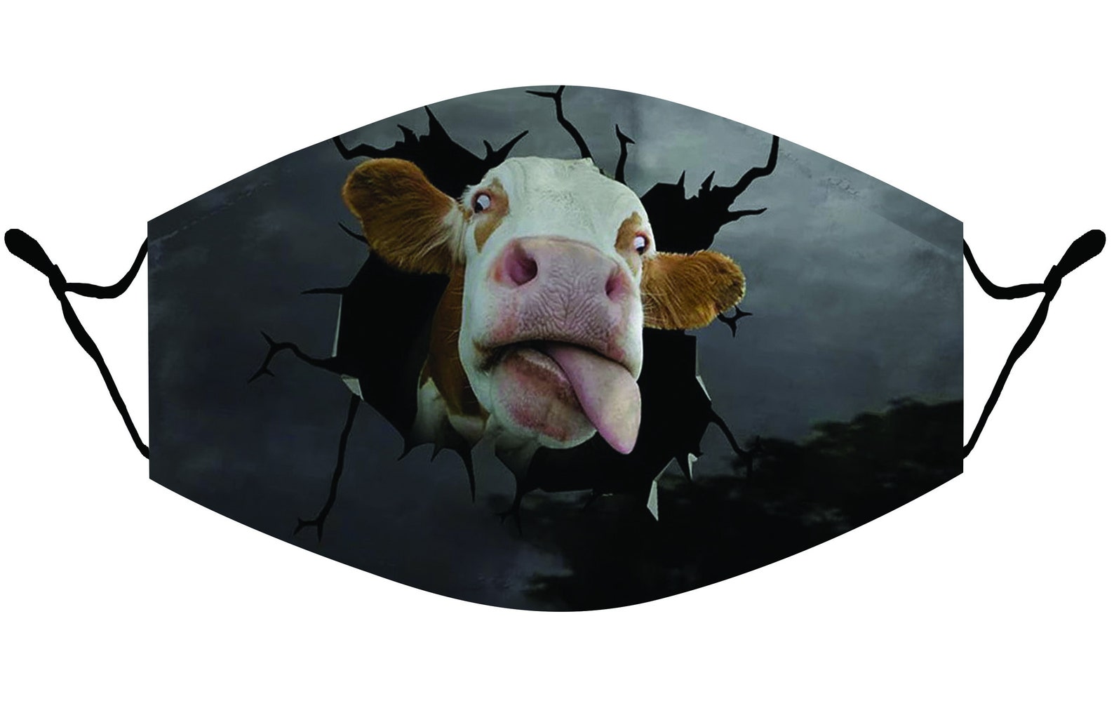 Funny Cow Face Mask Adult Kid Face Mask Washable An Etsy