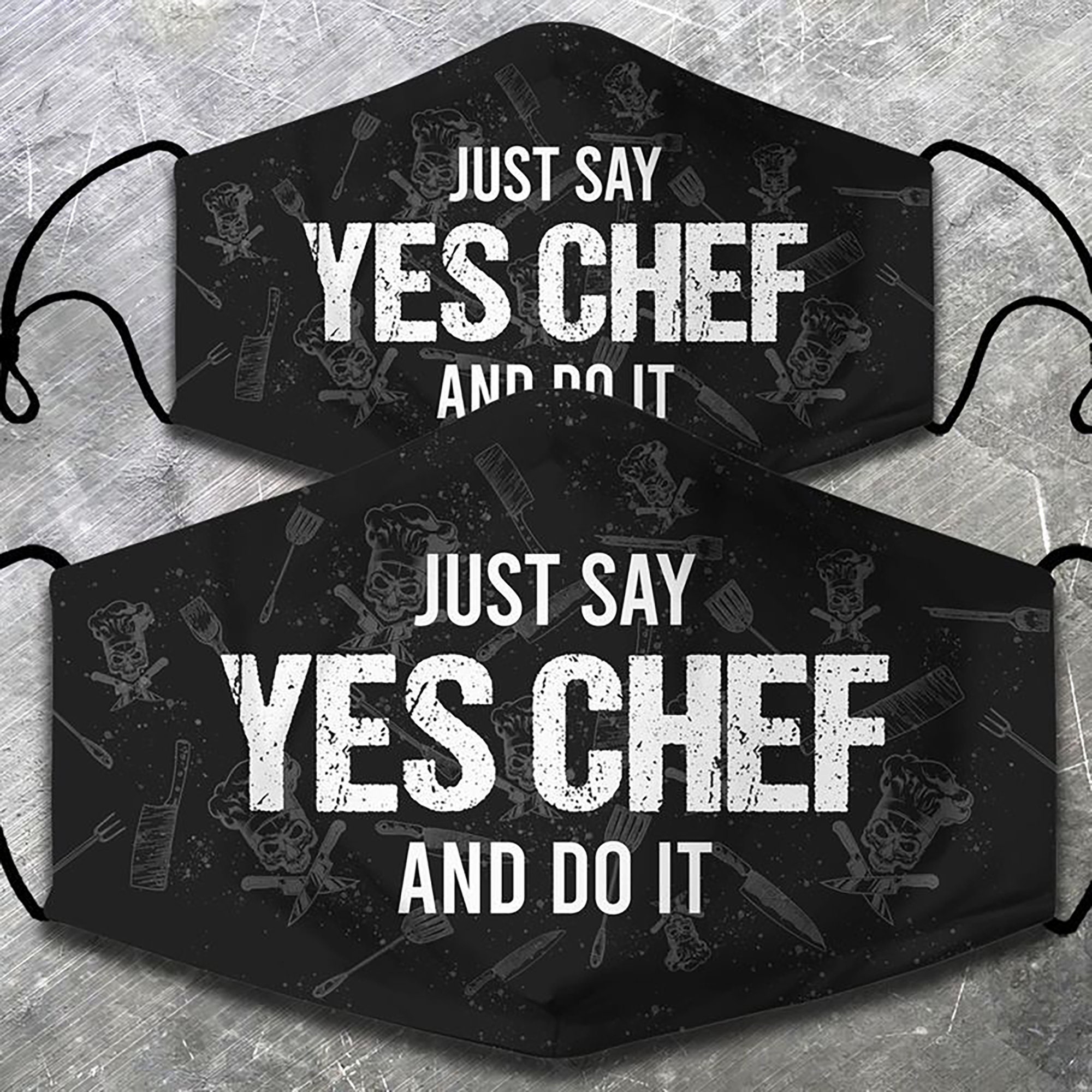 Just Say Yes Chef And Do It Funny Face Mask Etsy