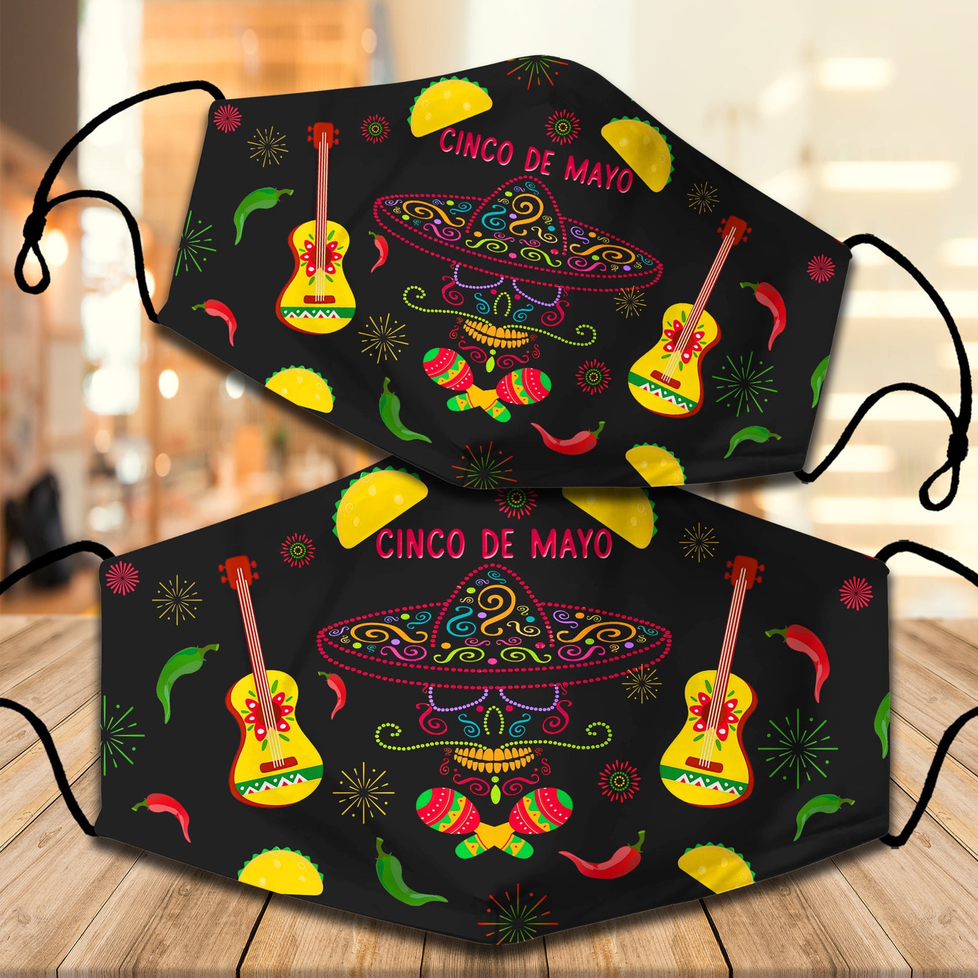 Sugar Skull Cinco De Mayo Face Mask Funny Skull Face Mask For Etsy