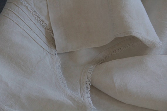 Antique French Unbleached Linen Dress / Smock - image 5