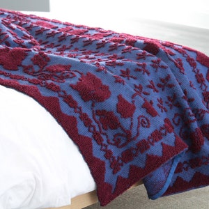 Vintage Balkan Handwoven Blue Wool Blanket Throw - Etsy