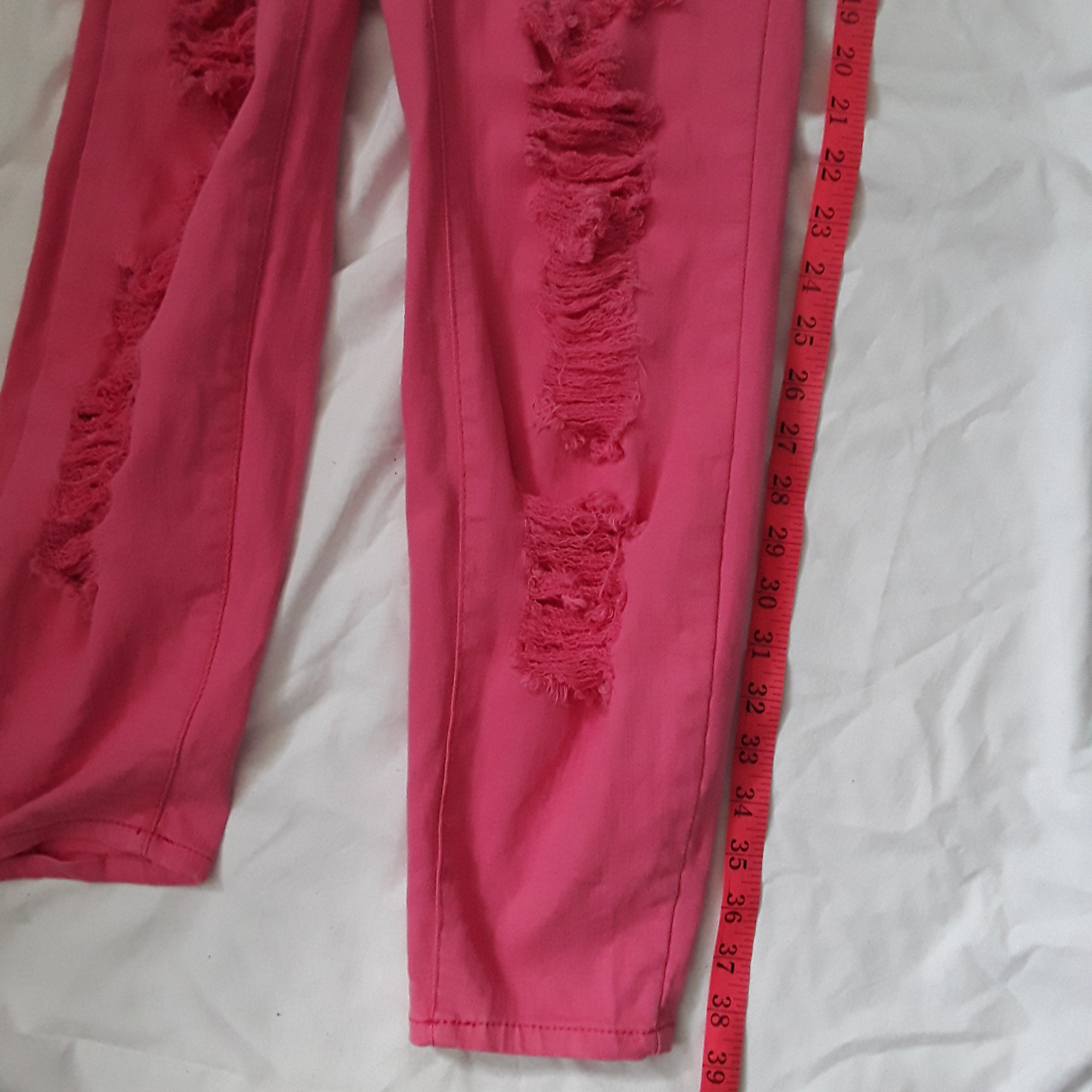 Cherry printed jeans cherry painted jeans pink jeans Etsy