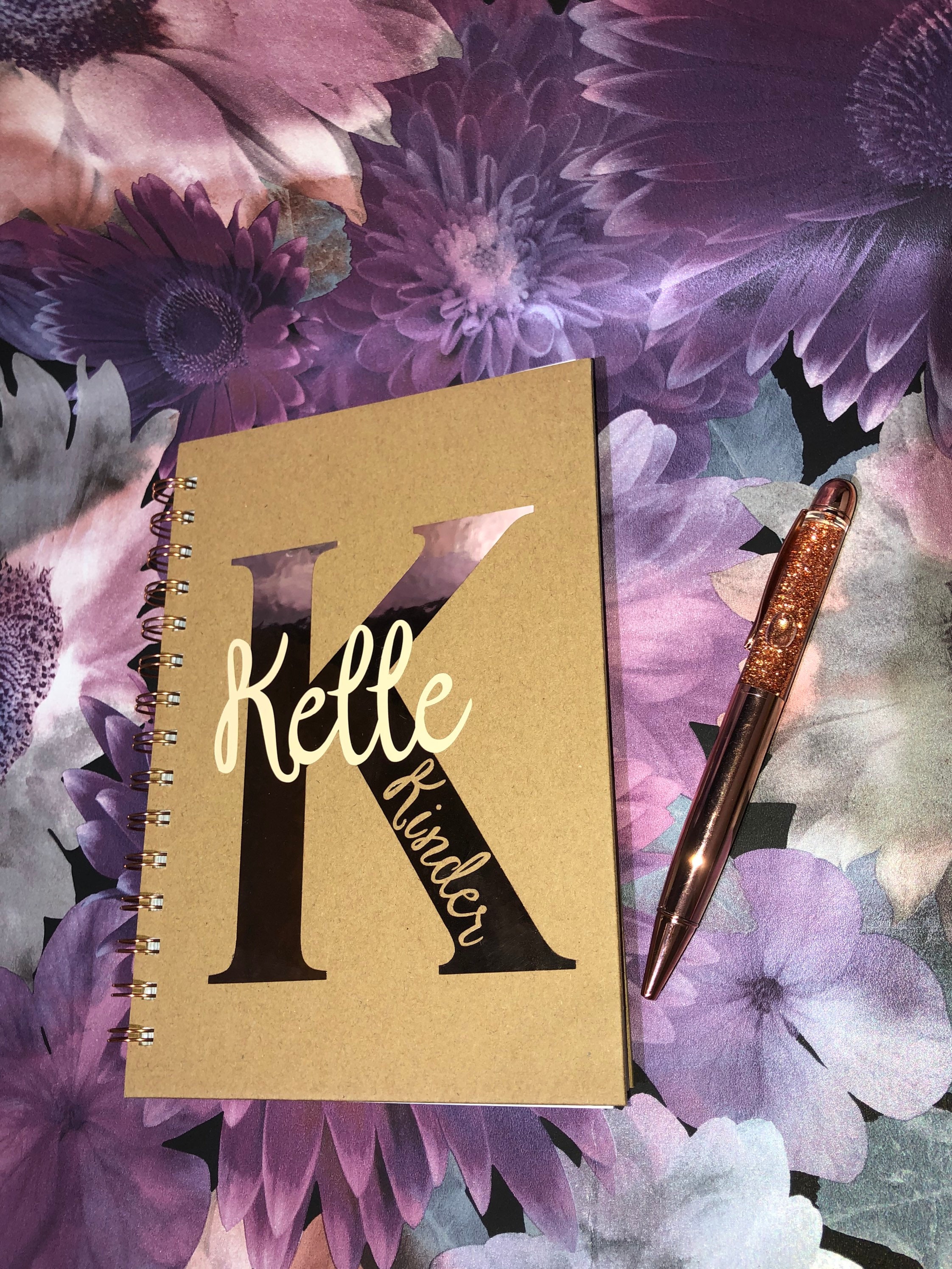 Personalised Rose gold A5 Notebook Etsy