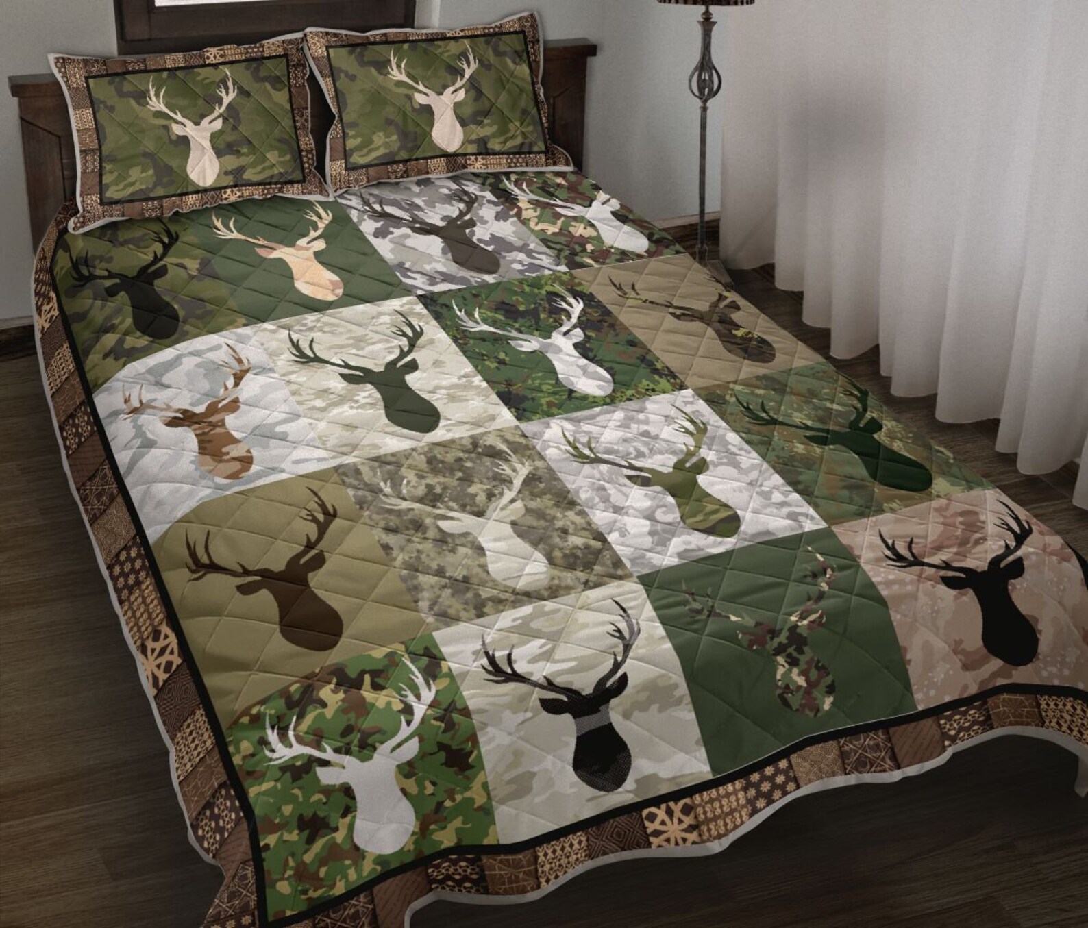 Deer Hunting Camo animal quilt bed printed quilt Soft Etsy