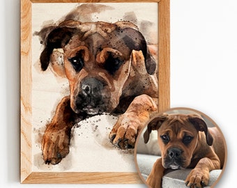 Custom Watercolor Pet Portrait - Watercolor Pet Painting - Personalized Gift