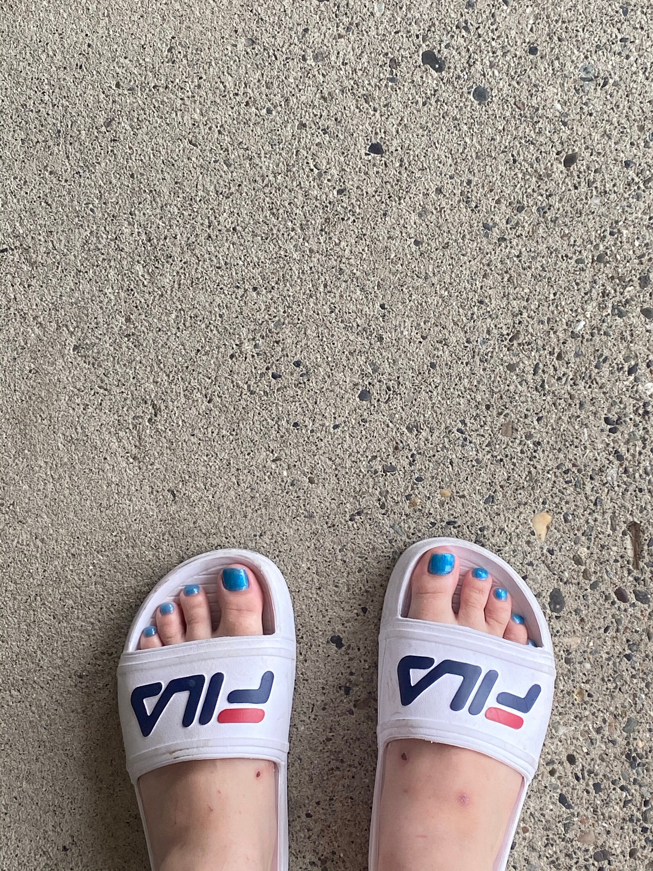 Beautiful Feet With Blue Toenails Inside Sandal Etsy