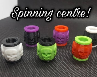 Skull spinning Dreadlock bead with 8mm hole