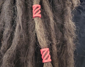 Set of 2 spiral dreadlock beads,  vibrant colours, dread accessory, small and big sizes