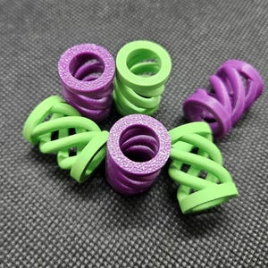 Set of 6 spiral dreadlock beads,  vibrant colours, dread accessory, small and big sizes