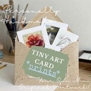 Tiny Mystery Art Envelope PRINTS- Original Mini Painting, Surprise Gift, Aesthetic Miniature Sketch, Pocket Watercolor, Whimsical Mail, ACEO