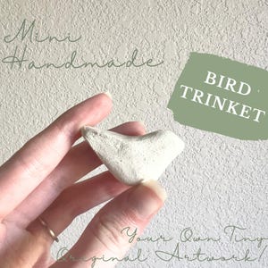 Handmade Clay Bird Figurine, Pottery Animal, Mini Trinket, Collectible Sculpture, Homemade Art, Aesthetic Home Decor Gift, Cute Desk Buddy
