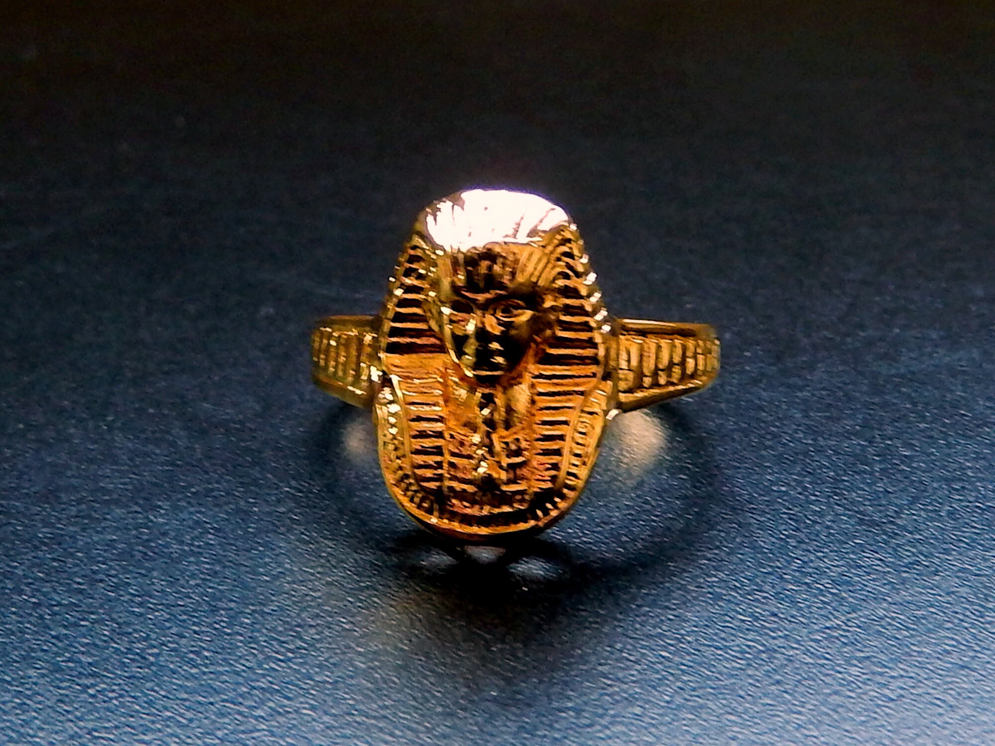 【GOLD KID】BRASS KING-HALF SKULL RING Gold Kid Brass King-Half Skull Ring USUS5.75 Handmade Bold
