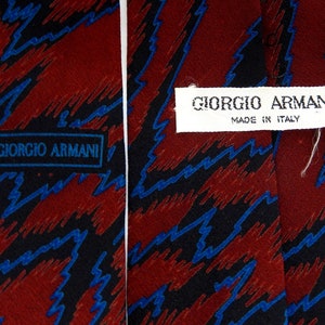 Cravates en soie Giorgio Armani/ 3 modèles uniques/tons rouges/ fabriquées en Italie image 10