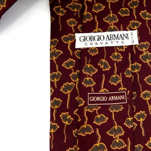 Cravates en soie Giorgio Armani/ 3 modèles uniques/tons rouges/ fabriquées en Italie image 6