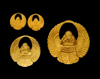 Winged Scarab /Raw Brass Stamping/ Ancient Egyptian Symbol / 3 Sizes /Mixed Lots
