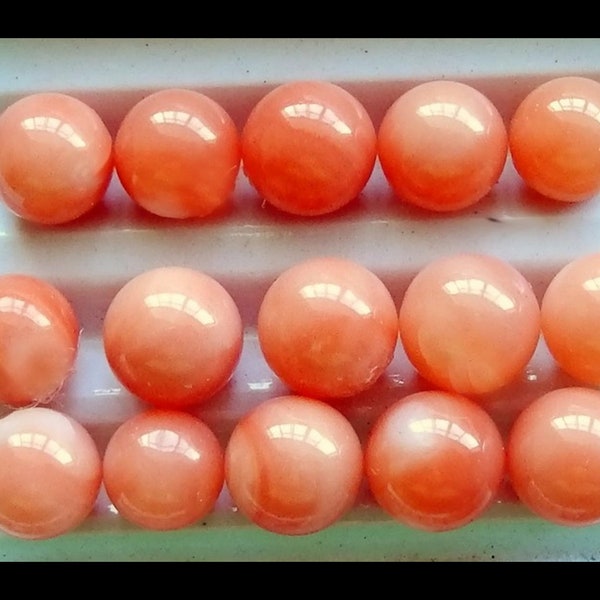Coral Beads/ Half Drilled / 4.5-5.5 mm / Shades of Salmon / High Polish / Vintage Corals/Natural and Untreated Vintage Beads / Mixed Lots