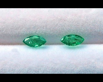 Natural Faceted Emerald Marquise Shapes/ Transparent Fine Stones/ Mixed Sizes and Lots/ Untreated