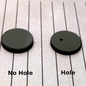 Natural Black Onyx Round Flat 15.0 mm Disk / With or Without Hole / High Polish / One Piece
