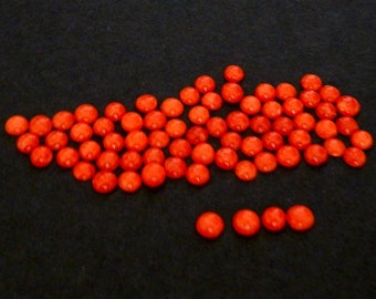 Japanese  Coral Round Cabs/Mixed Natural Shades of Red/Energy Healing Stones/ for Jewelry/Flat Backs / 4 mm. Range