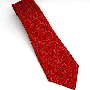 Cravates Hermès en soie vintage / Motifs rouges ou bleus / Fabriquées en France image 6