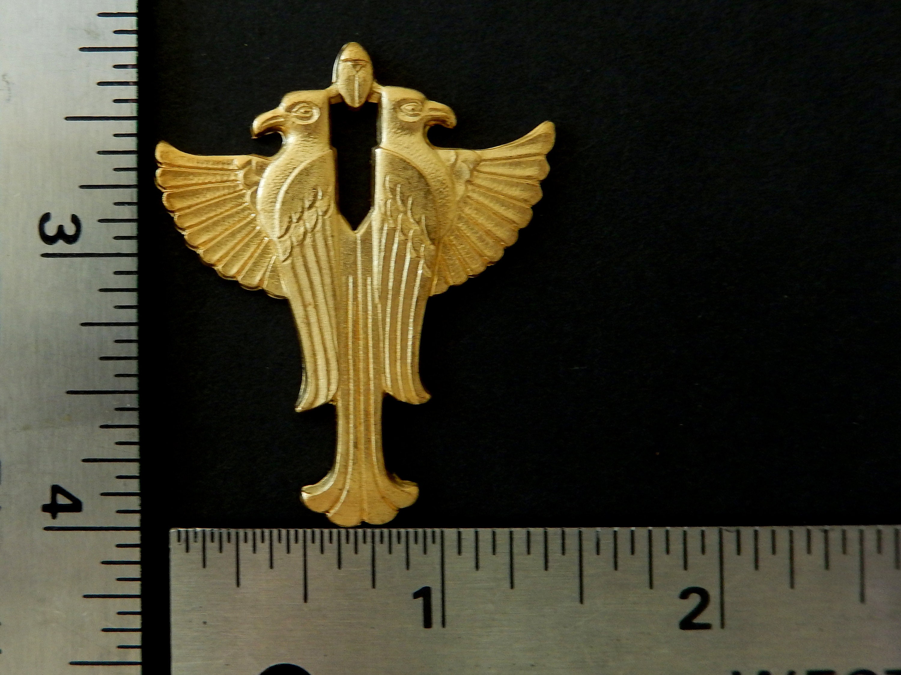 Vintage Design Raw Brass Stamping / Egyptian Revival Design / Etsy