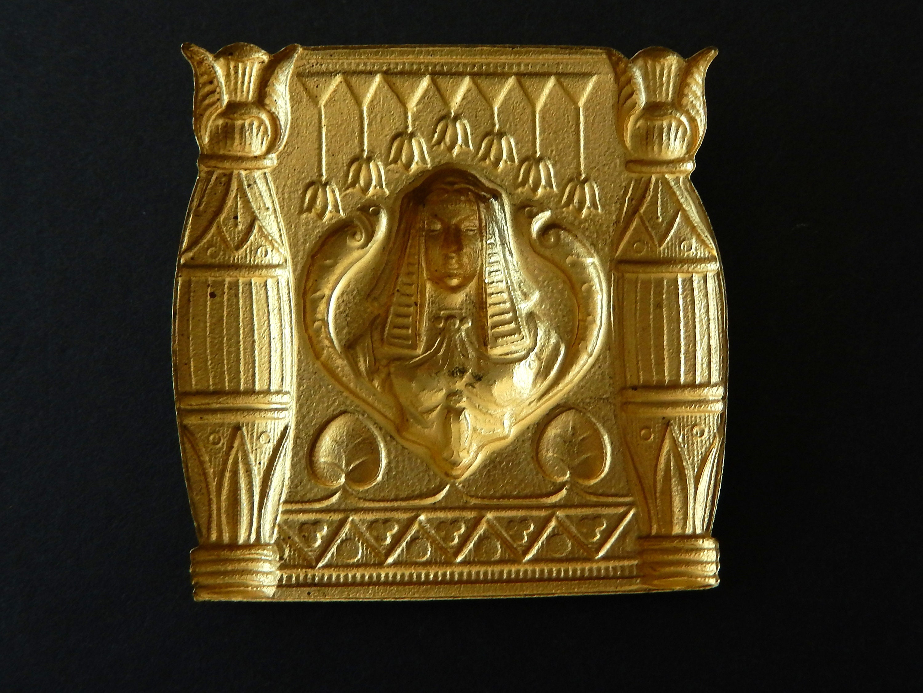 Vintage Design Raw Brass Stamping / Egyptian Revival / Etsy