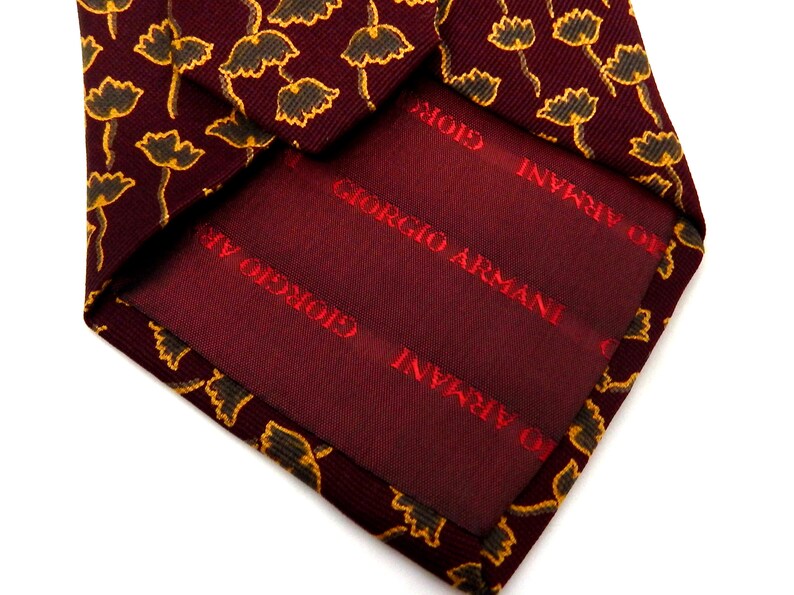 Giorgio Armani zijden stropdassen/3 unieke ontwerpen/rode tinten/gemaakt in Italië afbeelding 7