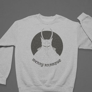 Merry Krampus Christmas Unisex Sweatshirt | Horror Holiday Season Festive Ugly Scary Sweater