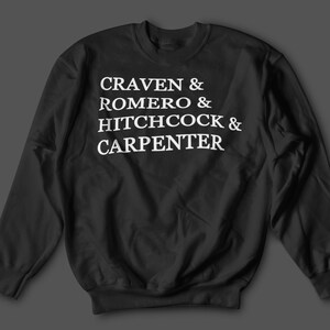Horror Director Icons Unisex Black Sweatshirt | Scary Movie Horror Fan Filmmaker Crewneck