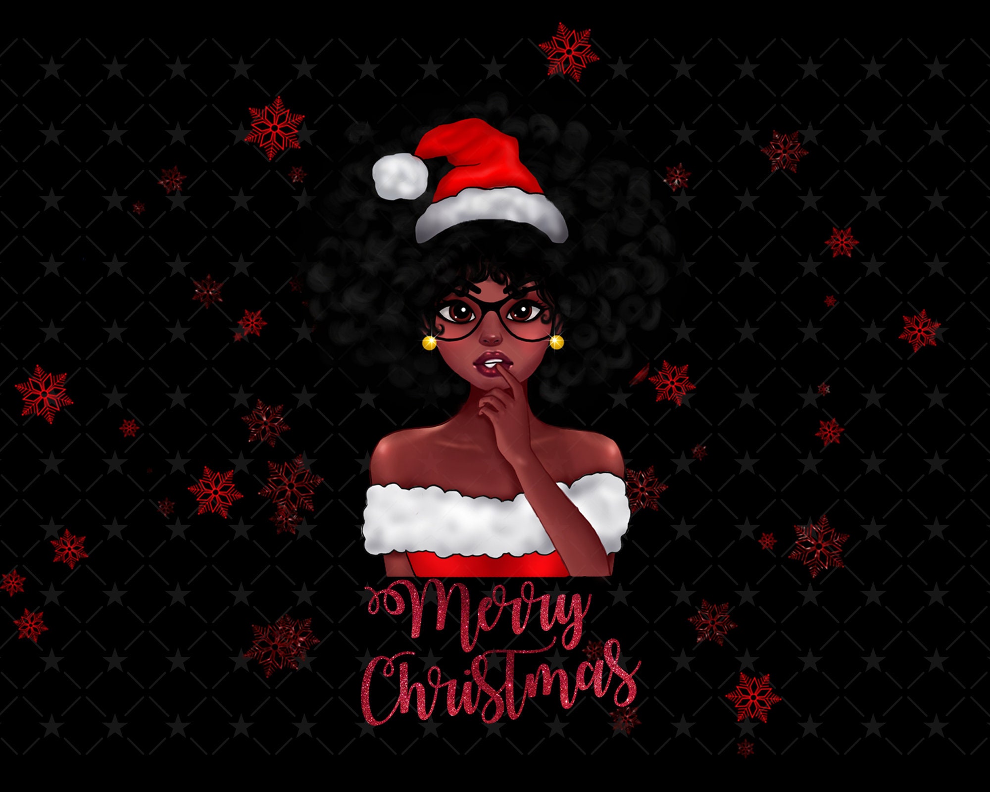 Black Girl Merry Christmas png Black Girl Magic Black Girl Etsy