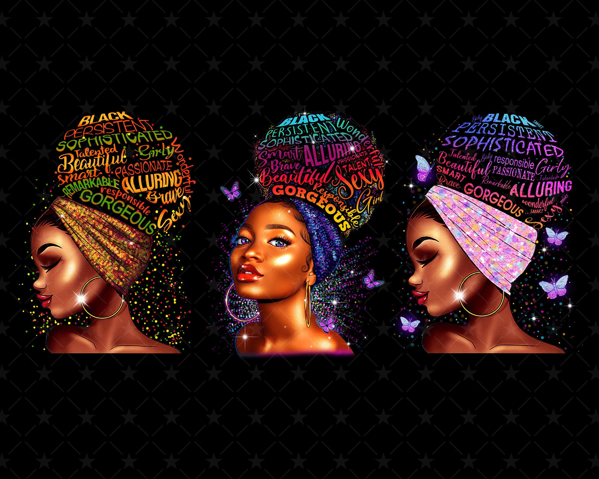Black Girl Art Afro women png Black Women Strong png Black | Etsy