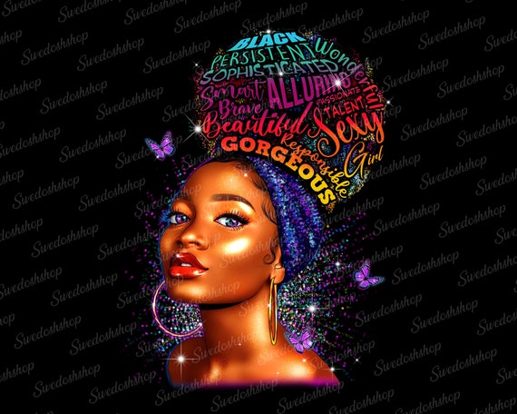 Afro women png Black Women Strong Black Queen png Black | Etsy