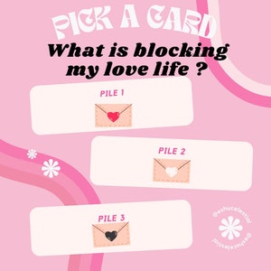 PICK A CARD: Was blockiert mein Liebesleben? (Selbstarbeitsausgabe) Psychische Lesung - Liebe - Sofortige Lieferung