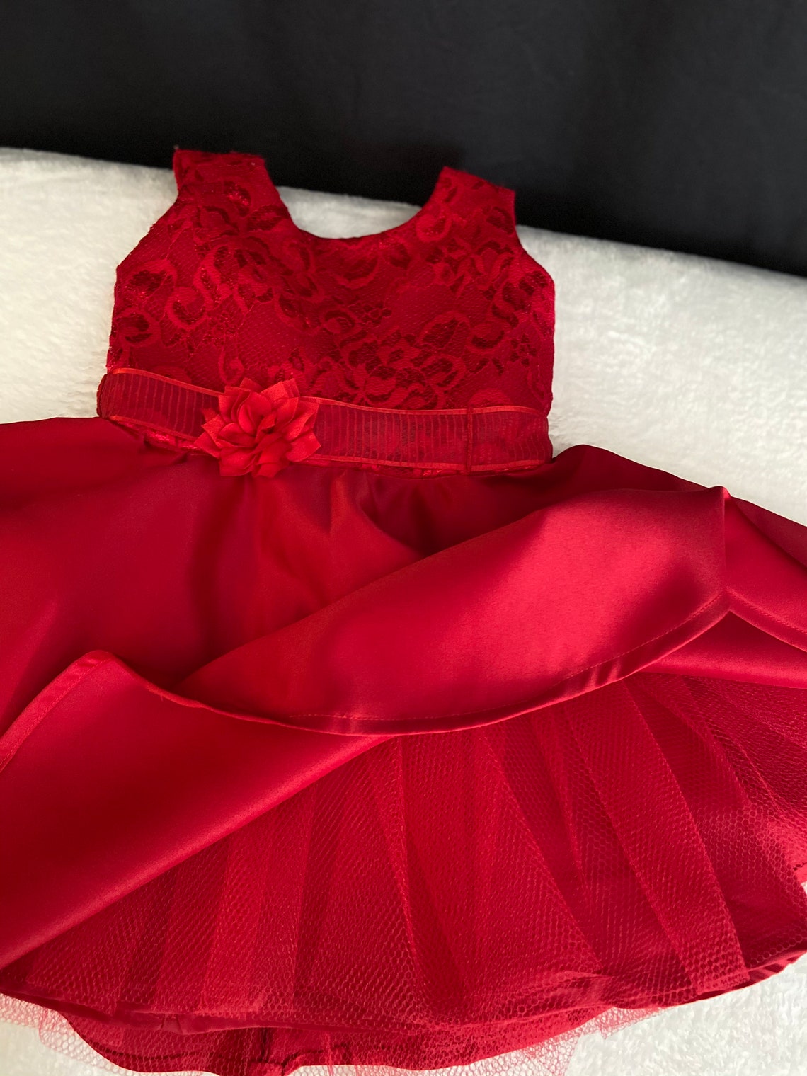 Unique Christmas Holiday Girls Dress Size 3T Elegant Red | Etsy