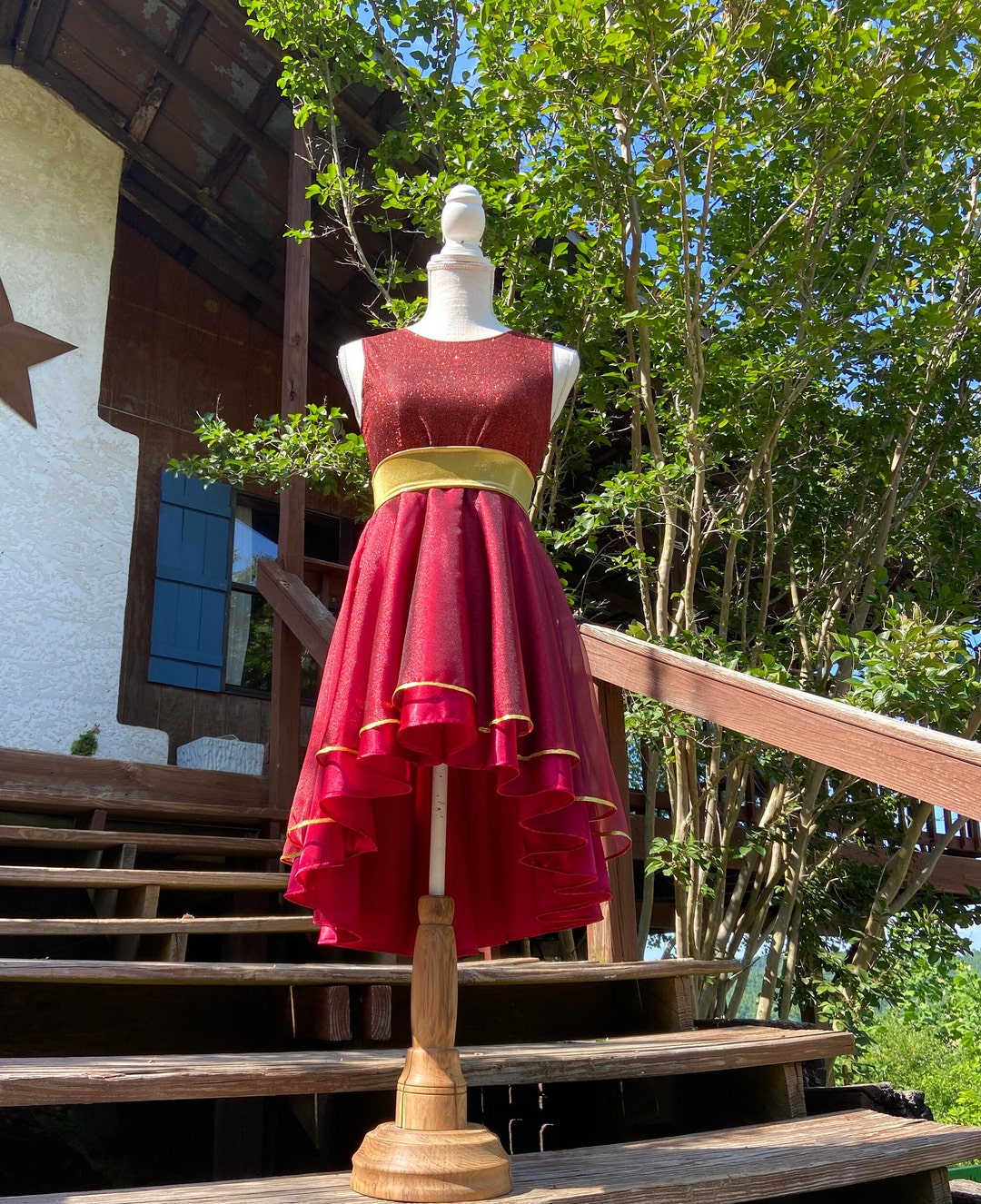 Red Pentecost Ephod Dance Costume Gold and Red Fire Ephod De Danza Praise Dance Overlay Liturgical Dance. Two Layers Overlay Etsy