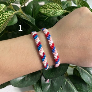 Matching Friendship Bracelets// Diagonal and Spiral Pattern// Colorful Bracelets