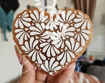 Talavera heart car freshie