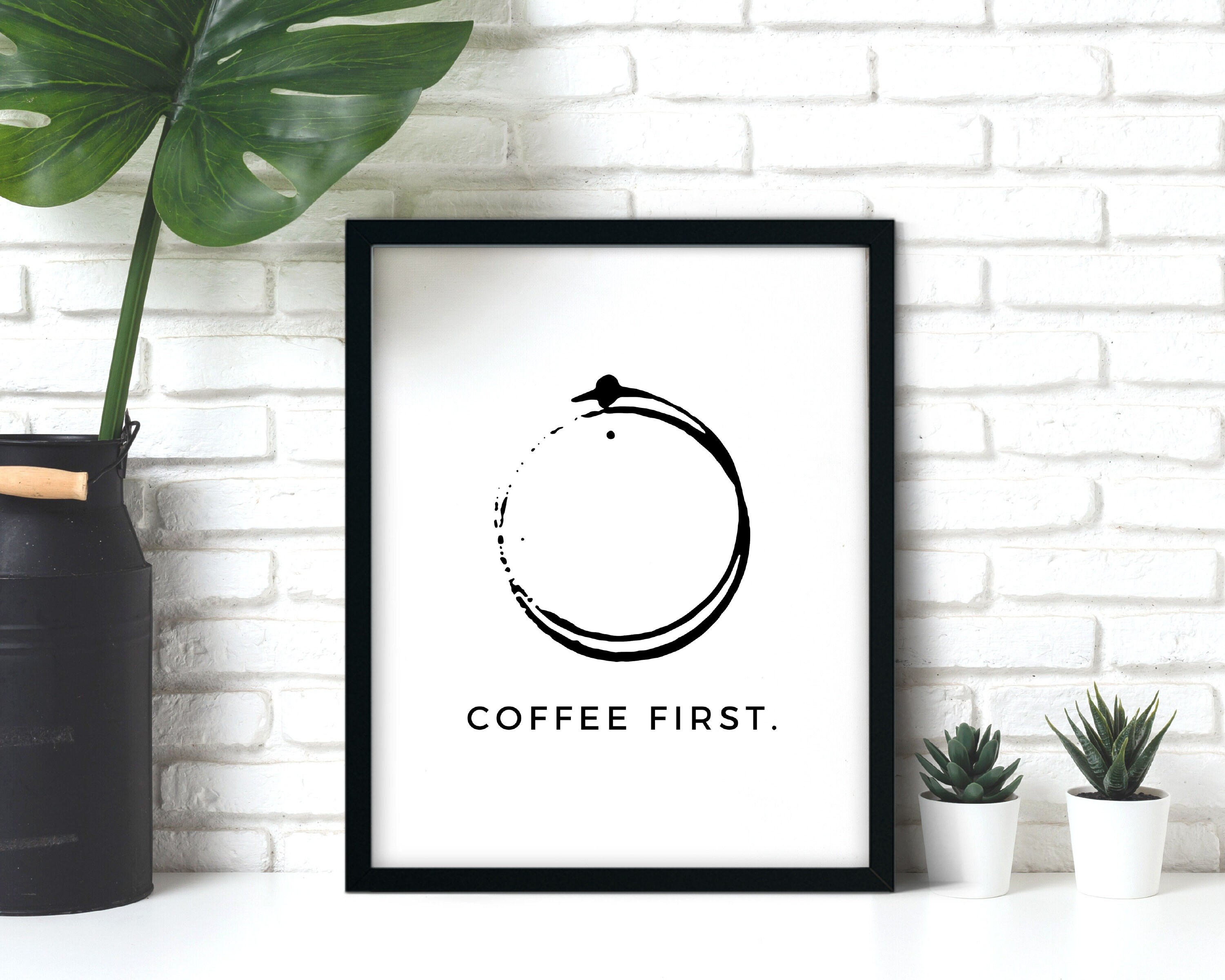 Coffee Print Coffee Stain Poster Kitchen Wall Art Kitchen Etsy