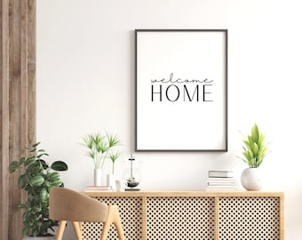 Welcome Home Print, Minimalist Entryway Decor (Digital Download)