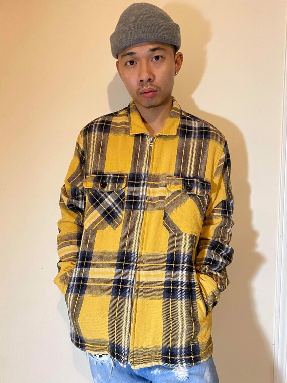 Urban Outfitters Plaid Jacket, Yellow Medium