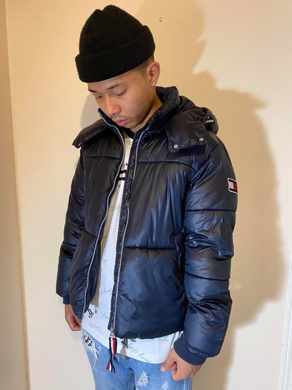 black tommy hilfiger puffer jacket