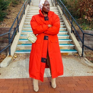 Red Full Length Puffer Jacket 90s Red Winter Jacket Red Women Puffer Jacket herman Kay Down to Earth Puffer Coat Winter Outerwear Etsy